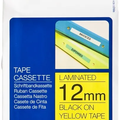 Cassette ruban Brother TZe-631 12mm×8m, jaune-noir 