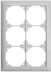 Cadre de recouvrement EDIZIOdue 2×3 gris clair 