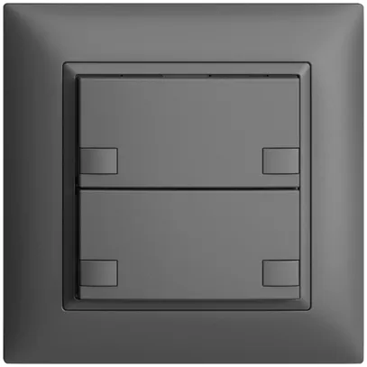 Poussoir univ. ENC 2×2t bornes à vis EDIZIOdue gris foncé, sans LED 