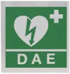 Defibrillator-Hinweisschild, Wandmontage, Metall, Grösse 35×36cm 