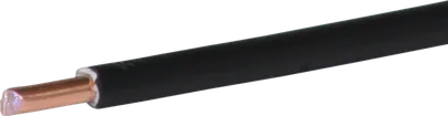 Fil d'installation T 6mm² noir Rouleau à 100m H07V-U Eca 
