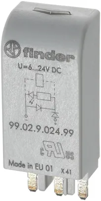 Entstörmodul Finder Freilaufdiode +LED 12…24VDC für Serie 95 grau 