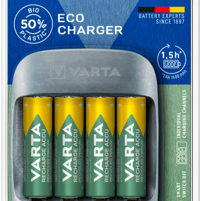 Chargeur VARTA Eco avec 4×56816 AA 2100mAh accu recyclé 