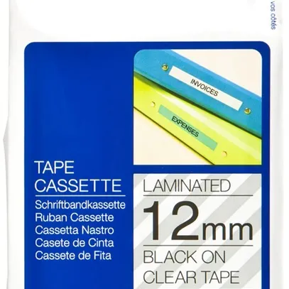 Schriftbandkassette Brother TZe-131 12mm×8m, transparent-schwarz 