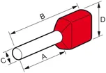 Embout de câble double rouge 2×1mm² Starfix 