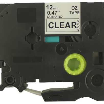 Cassette ruban compatible avec OZE-135, 12mm×8m, transparent-blanc 
