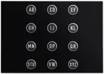 Placca frontale per modulo tastiera alfabetica Urmet Alpha, IP55, nero 