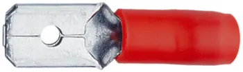 Flachstecker isoliert Ferratec 6.3×0.8/0.5…1mm² rot Messing verzinnt 