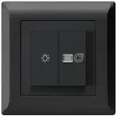 UP-Leuchtdruckschalter kallysto.line schwarz 1/1L Symbolen Licht+Ventilation 