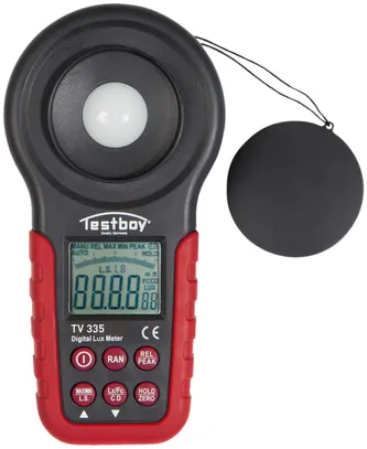 Luxmètre LED numérique Testboy TV335 20…400000lx, 20…40000fc, 89×190×42.5mm 