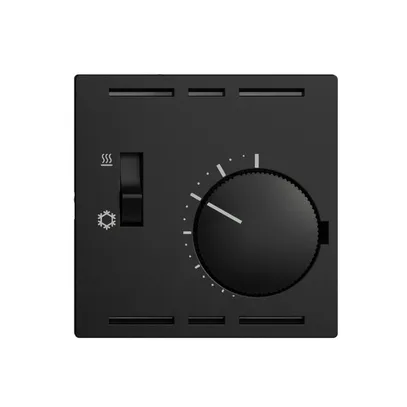 Abdeckset für Thermostat EDIZIOdue, mit Schalter Heizen/Kühlen, 60×60mm, schwarz 