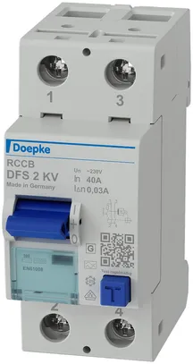 Interruttore differenziale Doepke 40A 30mA 2L tipo A, lleggermente ritardo 