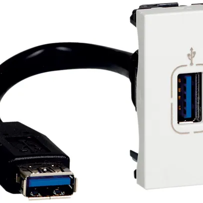 Prise USB INC MOS blanc 1 module femelle 