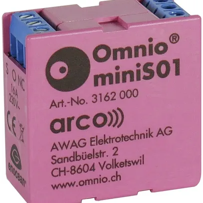Attuatore-commutatore RF INS Omnio miniS01, 1-canale 16A/230VAC, EnOcean 