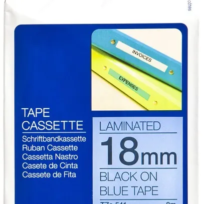 Schriftbandkassette Brother TZe-541 18mm×8m, blau-schwarz 