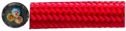 Textilkabel Roesch H03VV-F 3×0.75mm² LNPE rund, Kunstseide, rot 