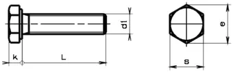 Sechskantschraube M10×20mm verzk-chro, 8.8 DIN 933 
