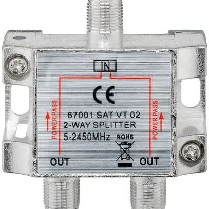 F-Verteiler TELA 2-fach, Verteildämpfung 4.5…6.2 dB 
