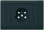 EB-Frontset kallysto für Einbausteckdose 1×T15 Abdeckrahmen steckbar schwarz 