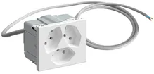 Prise FLF 3×type 13 câble 1.5 m & capot de protection blanc 