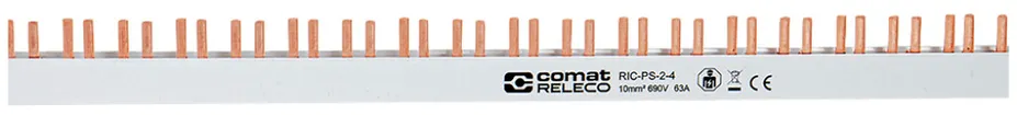 Barra collettrice ComatReleco RIC-PS-2-4, 4 poli (4L), ponte 2/4/6/8, 2×17.5mm 