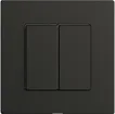 Druckschalter 2K/2T Edue Wiser schwarz 