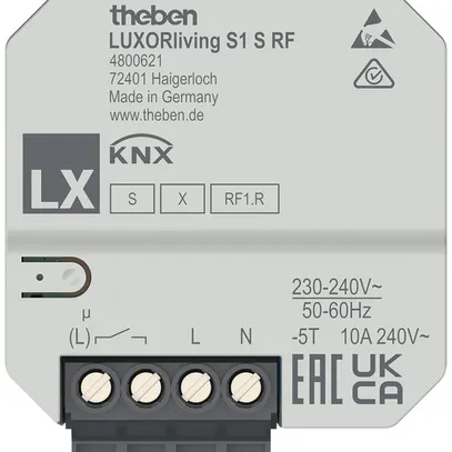Actionneur-commutateur KNX ENC Theben LUXORliving S1 S RF 1-canal 