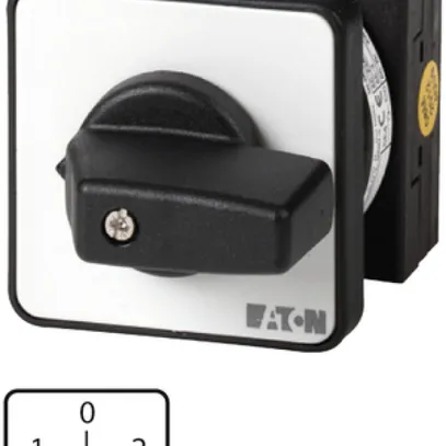 Interrupteur rotatif INC Eaton T0-3-8401/E, 20A/690V 3L, encastré, "1-0-2" 