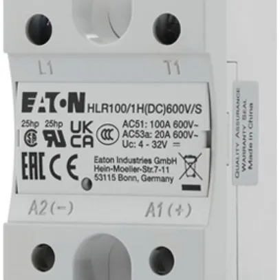 Relè a semiconduttore Eaton HLR100/1H(DC)600V/S, 4…32VDC 100A/42…660VAC 