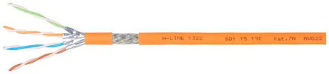 Cavo informatico H-LINE 1322 S/FTP 4×2×0.62 FRNC/LSOH 1500MHz cat.7A arancia Cca 