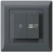 UP-Leuchtdruckschalter kallysto.line anthrazit 1/1L Symbolen Licht+Ventilation 