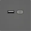 Prise de charge USB EDIZIO.liv SNAPFIX® 230VAC 18W 1×USB A 1×USB C grf 