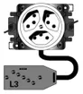 EB-Steckdose basico 3×Typ 13 auf L3 mit G3-Dose und Technofil-Adapter weiss 