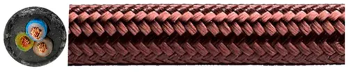Cavo tessile Roesch H03VV-F 3×0.75mm² LNPE tondo, seta artificiale, marrone 