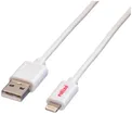 USB-Kabel ROLINE USB-A/Lightning (USB 2.0) 480Mbit/s weiss 0.15m 