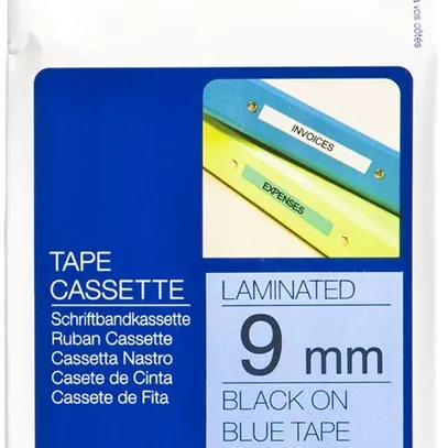 Schriftbandkassette Brother TZe-521, 9mm×8m, blau-schwarz 
