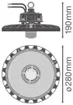 LED-Hallenstrahler LDV HIGH BAY SENSOR GEN 4 87W 840 110° IP65 schwarz 