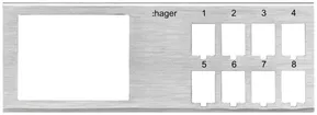 Modulo base Hager HMS 8×RJ45 Keystone, 2×FLF grd.I, grigio 