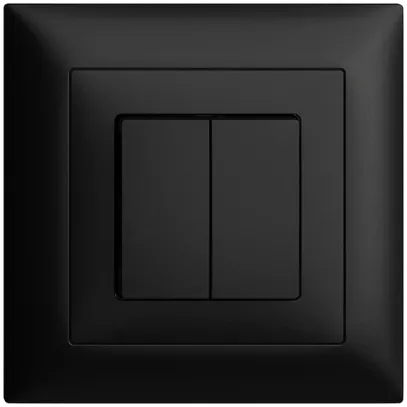 Kit frontal ENC EDIZIOdue noir 88×88mm bouton double 