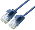 Câble patch RJ45 ROLINE Slim, cat.6A U/UTP, rond, bleu, 0.5m 