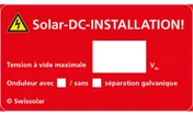 Autocollante rosso «Impianto solare DC»  francese 