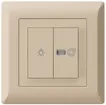 Interrupteur lumineux ENC kallysto.line beige 1/1L symbole lumineux+ventilation 