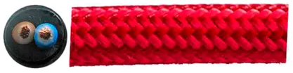 Textilkabel Roesch H03VV-F 2×0.75mm² LN rund, Kunstseide, rot 