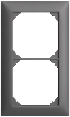 Cadre de recouvrement EDIZIOdue 1×2 gris foncé 