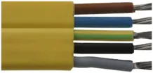 Câble plat Woertz Technofil 5×2.5mm² jaune avec b.cou Eca 