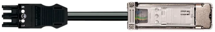Abgriffmodul WAGO 3L 250V 25A Cod.A schwarz konfektioniert Buchse 35cm 3×2.5mm² 