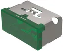 Capot à poussoir EAO03 vert plat 18×38mm en matière synthétique translucide 