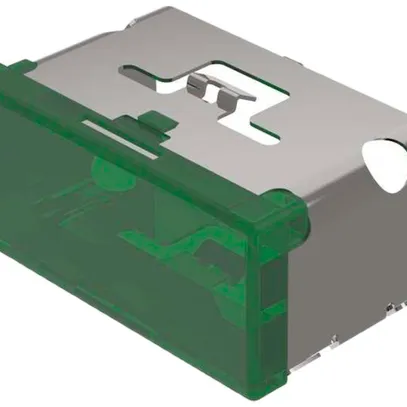 Cofano pressione EAO03 verde piatto 18×38mm in materia sintetica traslucido 