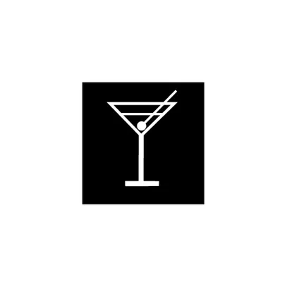 Folie neg.Symbol 'Bar' EDIZIOdue schwarz 42×42 für Lampe LED 