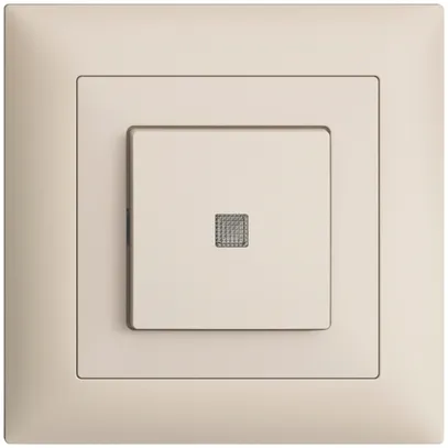 Contact à poussoir lum. ENC EDIZIOdue A-R/1P crema, a.lenti.LED.88×88mm 